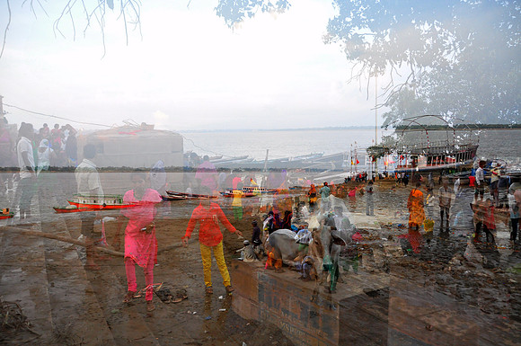 CSC_0690River Ganges, Varanasi Uttar Pradesh, Women Celebrating Durga Festival