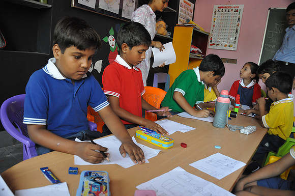 Drawing Workshop in the Swiss School in Ranapur Rajasthan