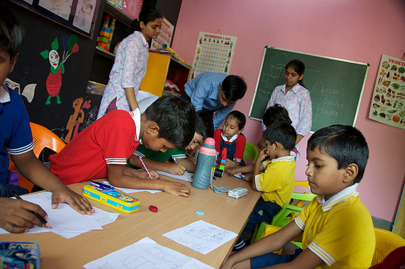 Drawing Workshop in the Swiss School in Ranapur Rajasthan