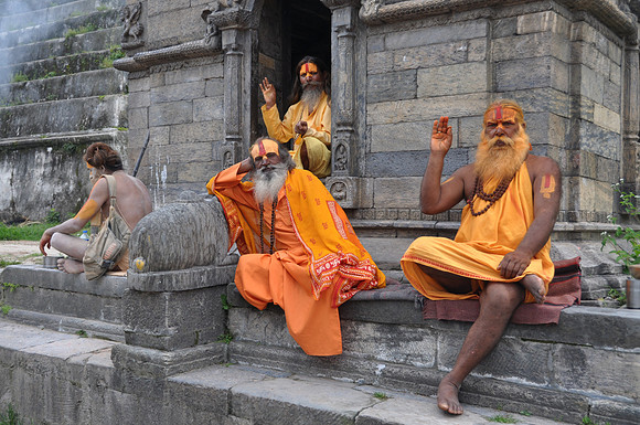 Indian sadhus from Varanasi in Kathmandu