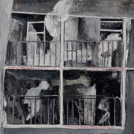 bombed apartment block