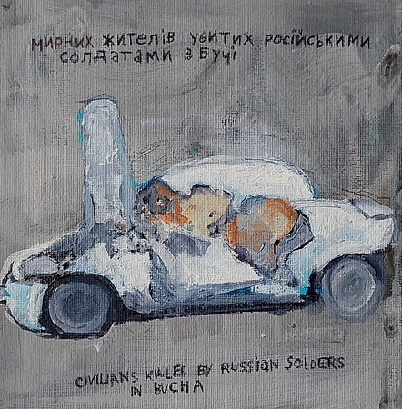 destroyed car