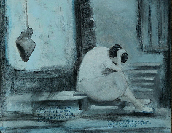 grieving widow