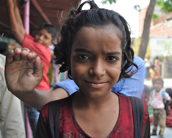 School Girl in Sitarampura Slum Jaipur India