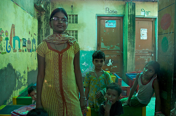 Teacher in Sitarampura Slum Jaipur India