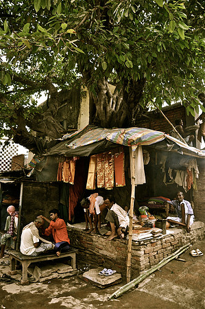 Haircutting of Mourner at Burning Ghat in Varanasi