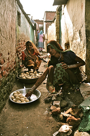 Slum Women Making Bread