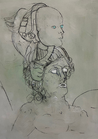 Athena_Goddess_Of_Wisdom_And_War_With_Eres_Goddess_Of_Strife Digital A3 Prints January 2026