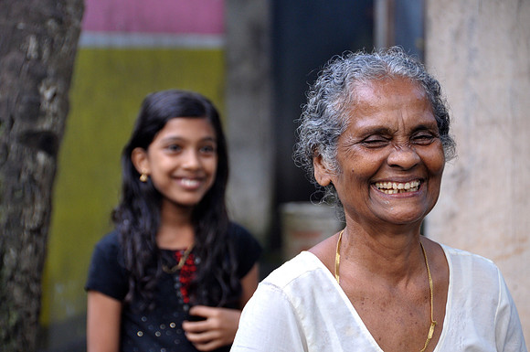 Grandmother and Granddaughter, House owner Amritapuri