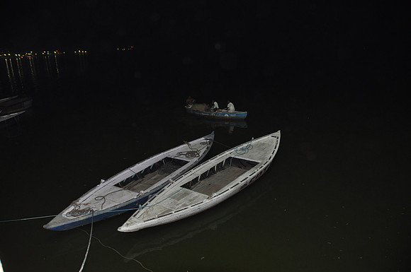 Walking back to my hotel in the dark along the Ganga Ghats