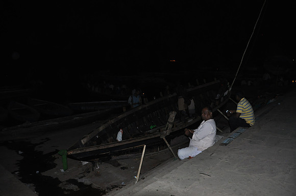 Walking back to my hotel in the dark along the Ganga Ghats