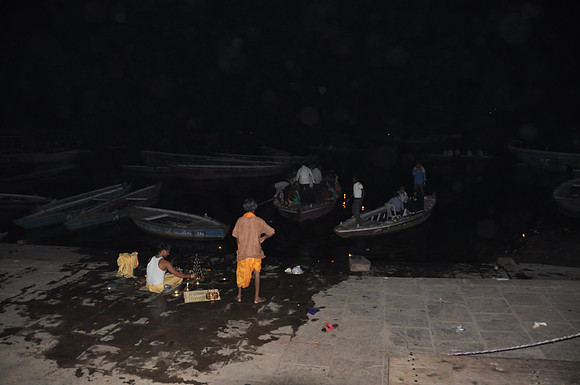 Walking back to my hotel in the dark along the Ganga Ghats