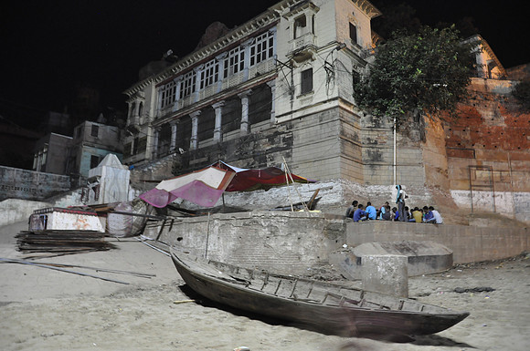 Walking back to my hotel in the dark along the Ganga Ghats