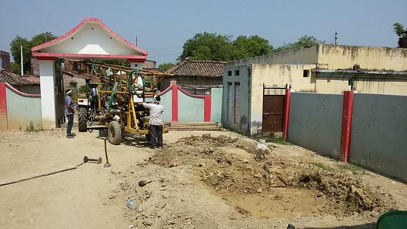 The heavy machinery for drilling