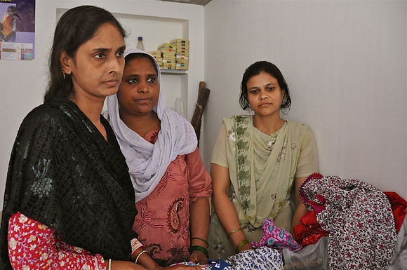 Moslem Woman Sewing Clothes Jaipur Rajasthan