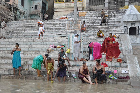 Women Bathing in Ganga in Varanasi 2010