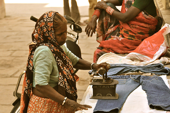Woman Ironing Varanasi