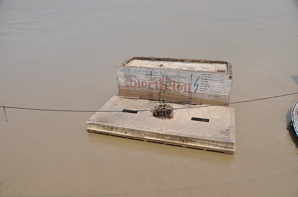 burning ghat submerged temple