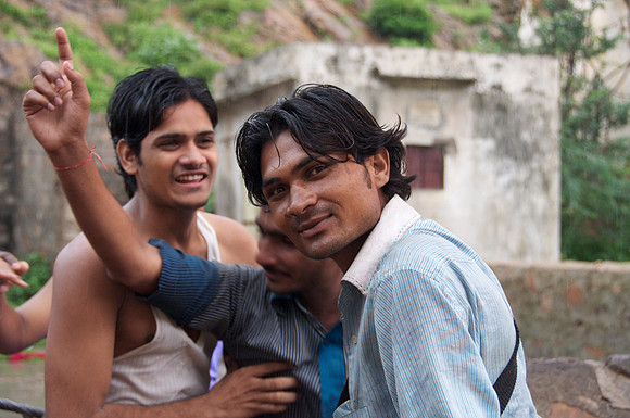 Youth celebrating end of Shiva month