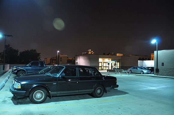 volvo at night