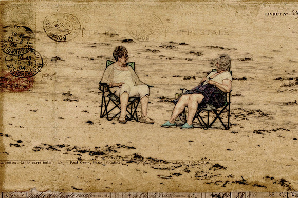 two women on sand