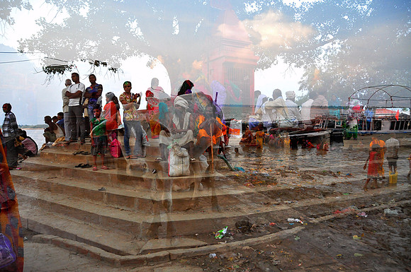 CSC_0715River Ganges, Varanasi Uttar Pradesh, Women Celebrating Durga Festival