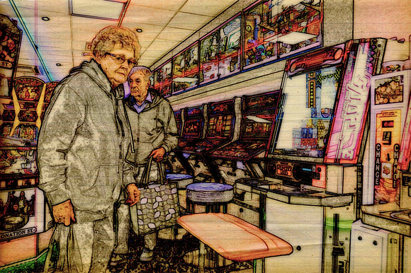 couple in bingo hall
